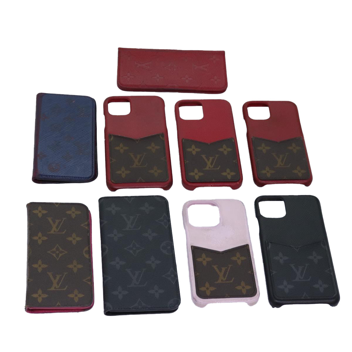 LOUIS VUITTON Monogram Eclipse Epi iPhone Case 9Set LV Auth 70464