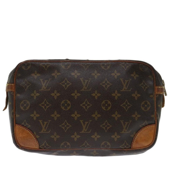LOUIS VUITTON Monogram Compiegne 28 Clutch Bag M51845 LV Auth 70477