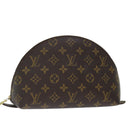 LOUIS VUITTON Monogram Trousse Demi Ronde Cosmetic Pouch M47520 LV Auth 70486-1