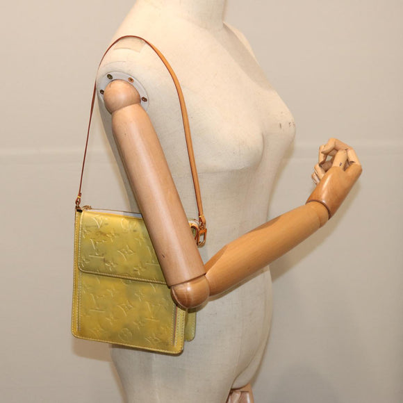 LOUIS VUITTON Monogram Vernis Motto Accessory Pouch Gris M91030 LV Auth 70506