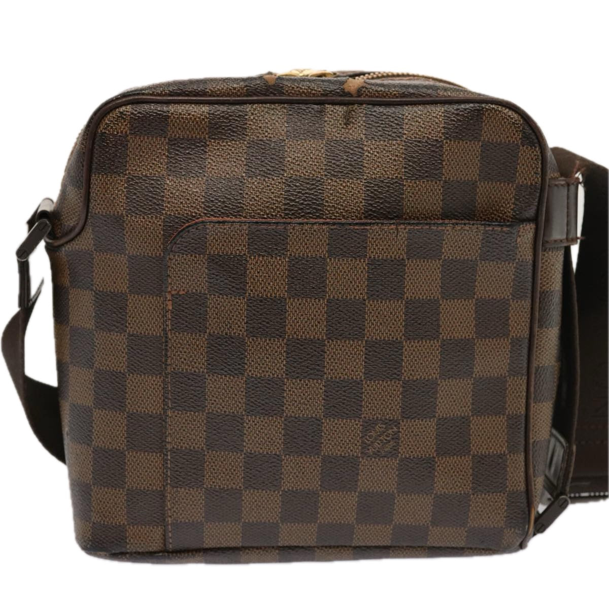 LOUIS VUITTON Damier Ebene Olaf PM Shoulder Bag N41442 LV Auth 70521