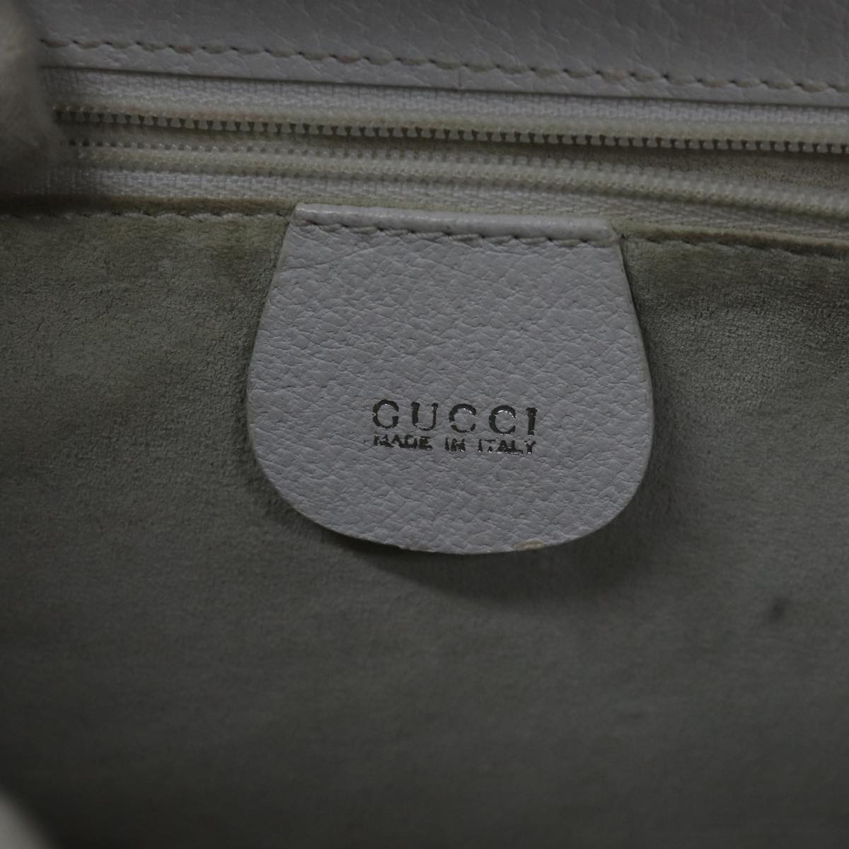 GUCCI Shoulder Bag Leather White 001 1998 1766 Auth 70524