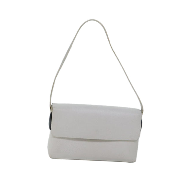 GUCCI Shoulder Bag Leather White 001 1998 1766 Auth 70524