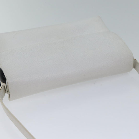 GUCCI Shoulder Bag Leather White 001 1998 1766 Auth 70524