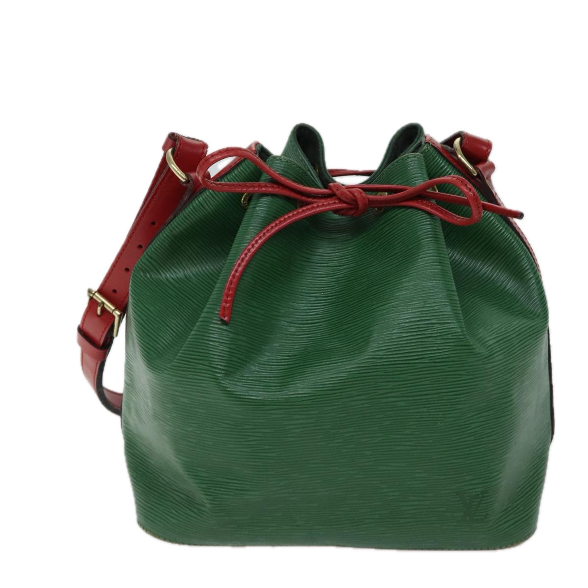 LOUIS VUITTON Epi Petit Noe Shoulder Bag Bicolor Green Red M44147 LV Auth 70552