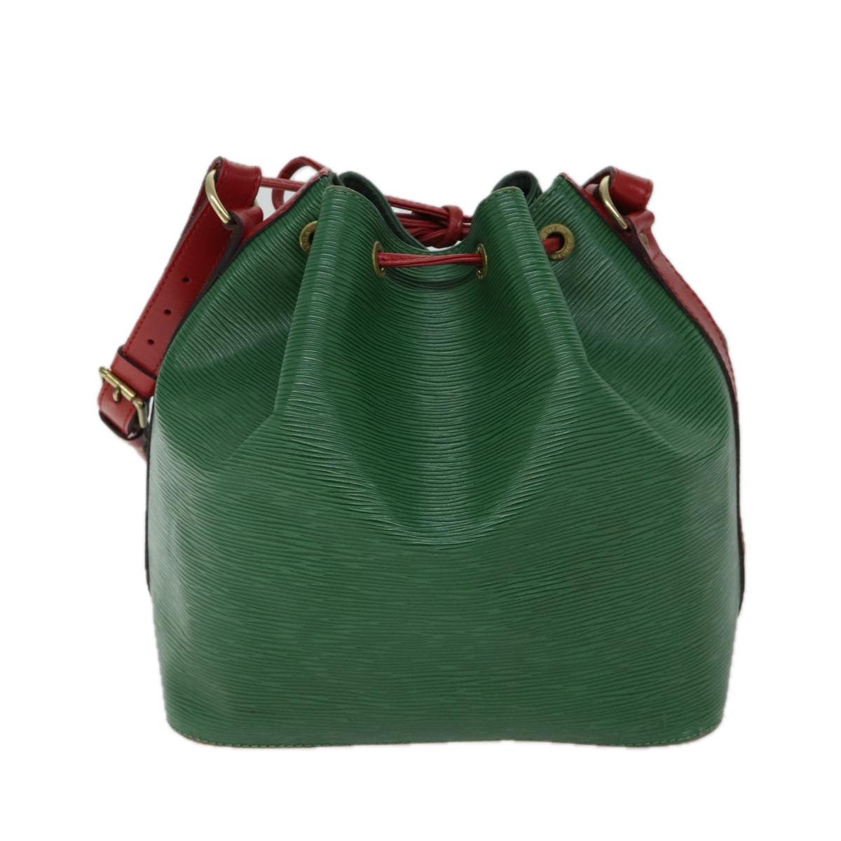 LOUIS VUITTON Epi Petit Noe Shoulder Bag Bicolor Green Red M44147 LV Auth 70552