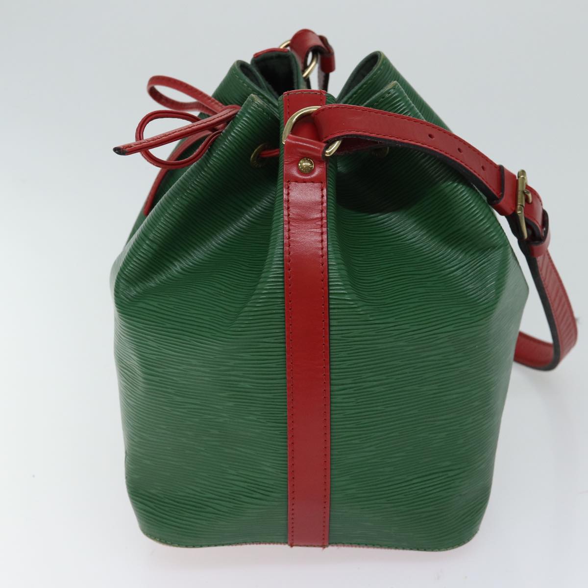 LOUIS VUITTON Epi Petit Noe Shoulder Bag Bicolor Green Red M44147 LV Auth 70552