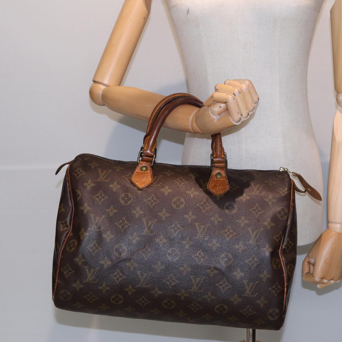 LOUIS VUITTON Monogram Speedy 35 Hand Bag M41524 LV Auth 70559