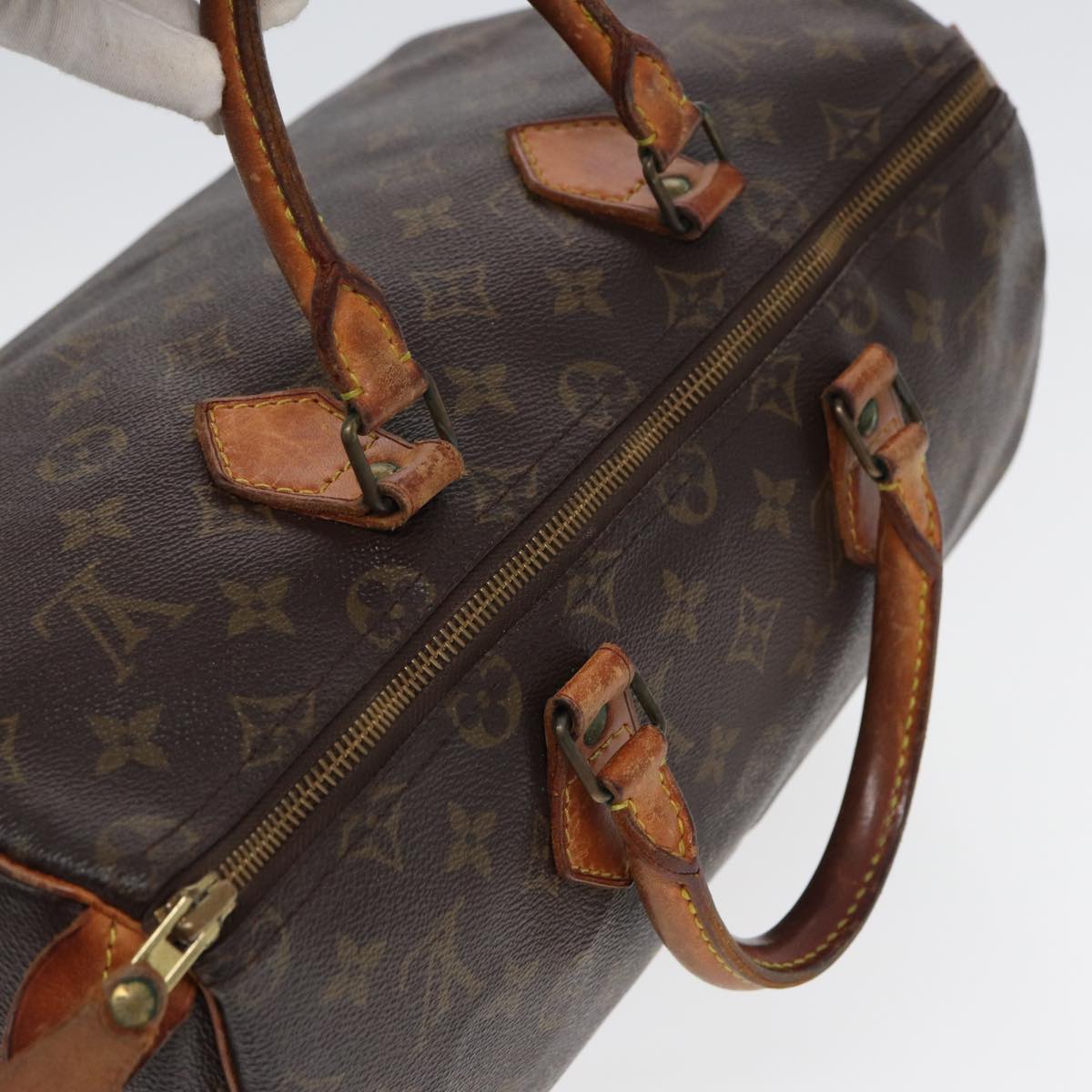 LOUIS VUITTON Monogram Speedy 35 Hand Bag M41524 LV Auth 70559