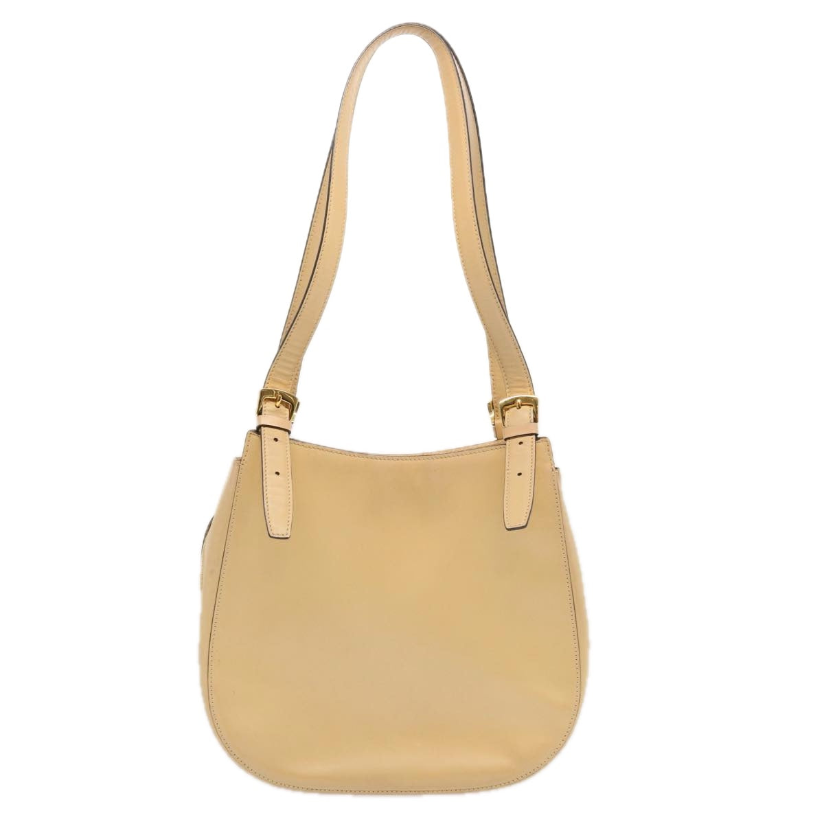 CELINE Shoulder Bag Leather Beige Auth 70575 - 0