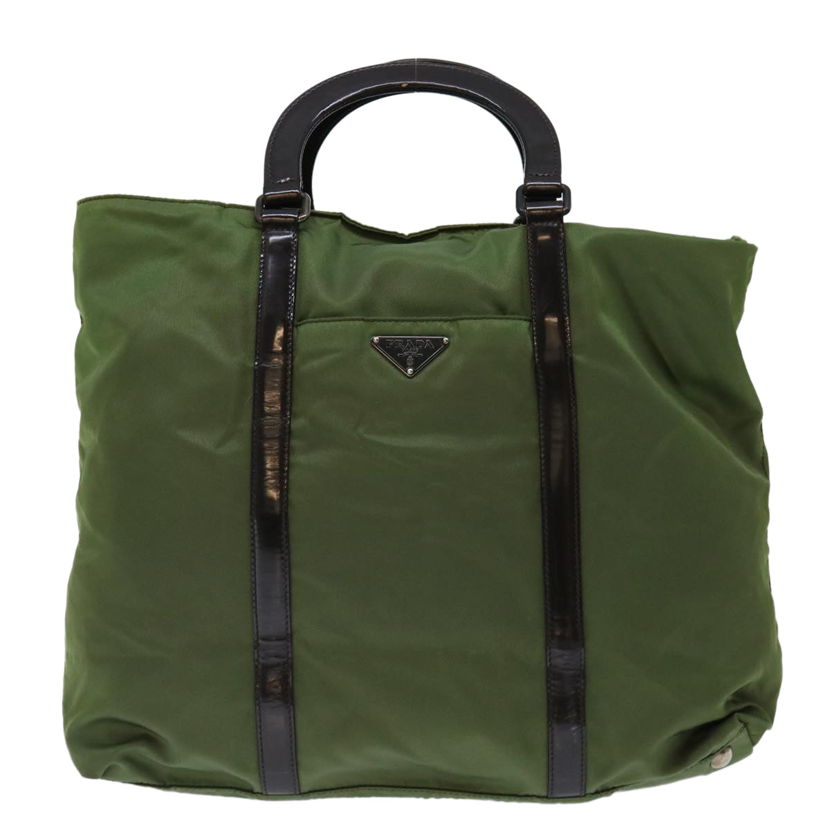 PRADA Hand Bag Nylon Khaki Auth 70584 - 0