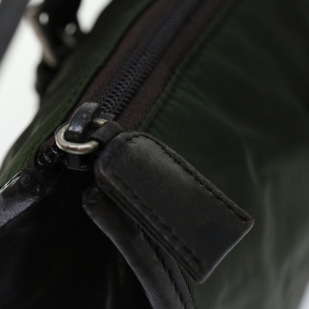 PRADA Shoulder Bag Nylon Khaki Auth 70585