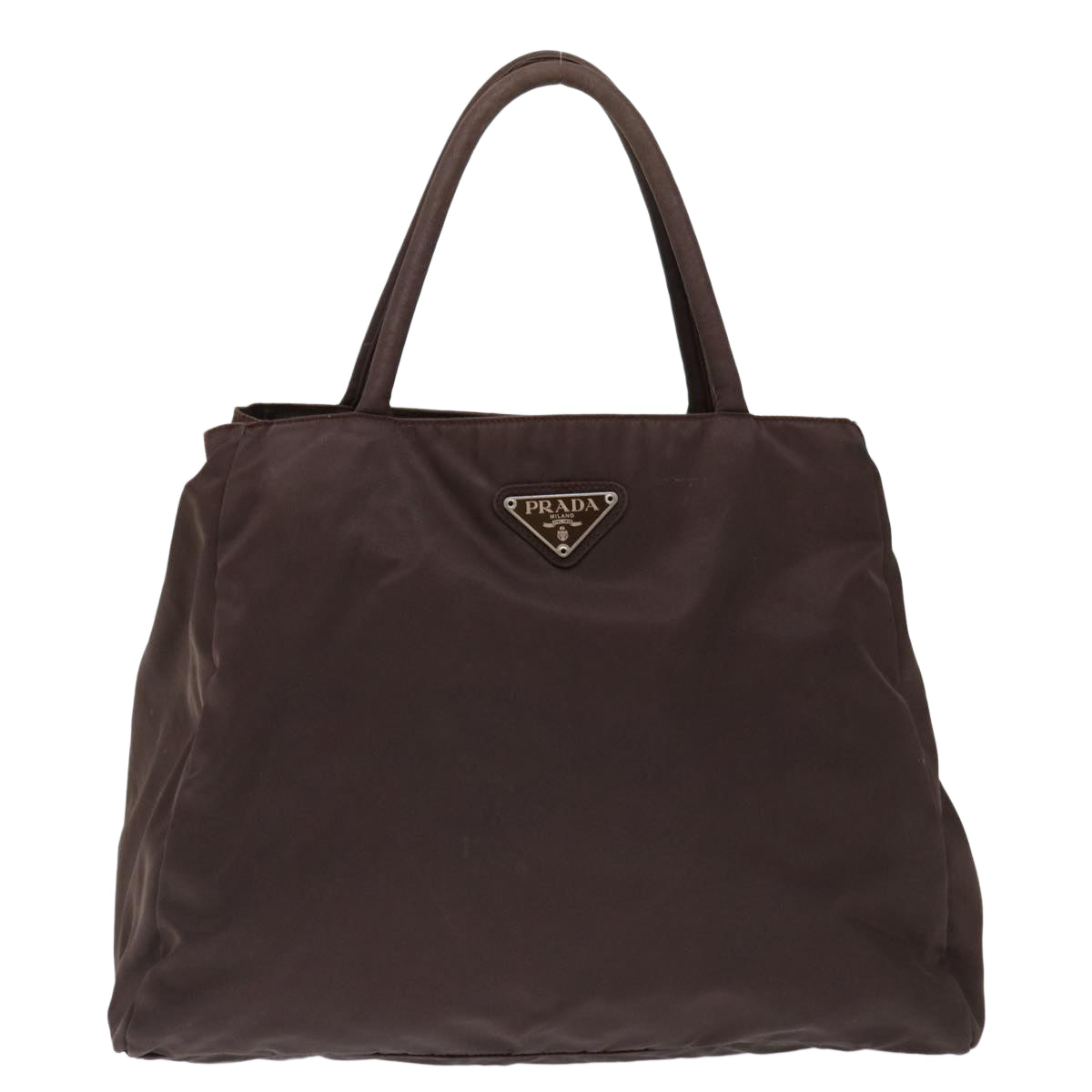 PRADA Hand Bag Nylon Brown Auth 70593