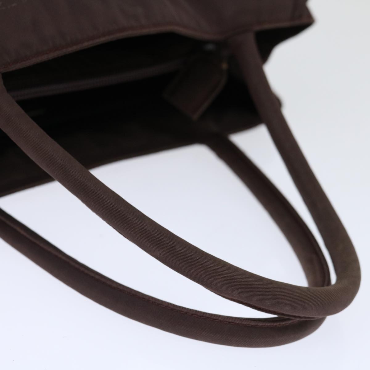 PRADA Hand Bag Nylon Brown Auth 70593