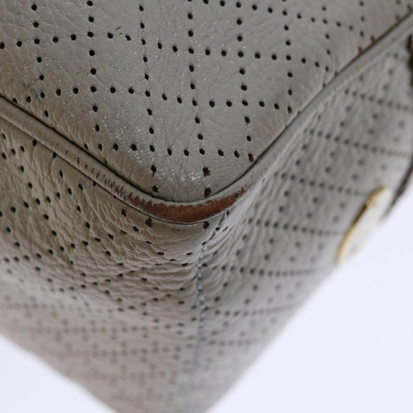 CELINE Hand Bag Leather Gray Auth 70597