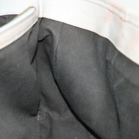 CELINE Hand Bag Leather Gray Auth 70597