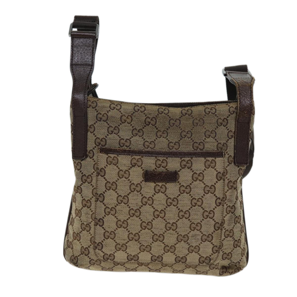 GUCCI GG Canvas Shoulder Bag Beige 122793 Auth 70605 - 0