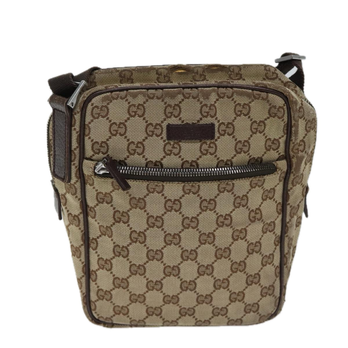 GUCCI GG Canvas Shoulder Bag Beige Auth 70613