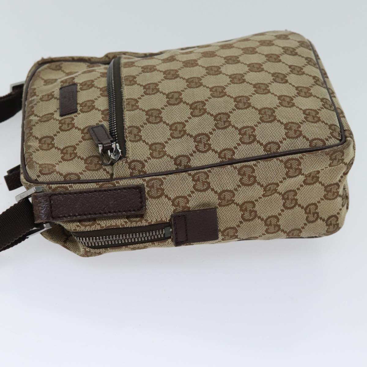 GUCCI GG Canvas Shoulder Bag Beige Auth 70613