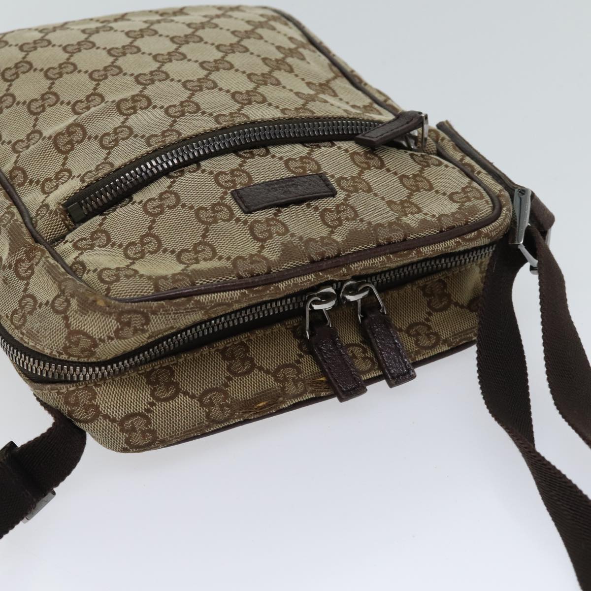 GUCCI GG Canvas Shoulder Bag Beige Auth 70613