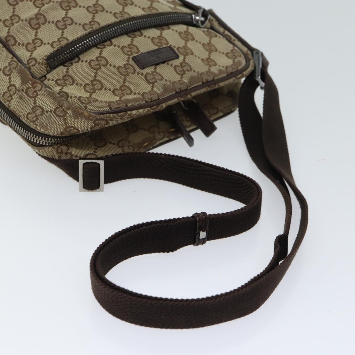 GUCCI GG Canvas Shoulder Bag Beige Auth 70613