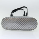 CELINE Macadam Canvas Tote Bag Enamel Silver Black Auth 70632-6