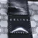 CELINE Macadam Canvas Tote Bag Enamel Silver Black Auth 70632-18