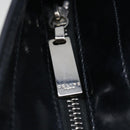 CELINE Macadam Canvas Tote Bag Enamel Silver Black Auth 70632-10
