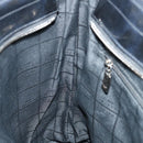 CELINE Macadam Canvas Tote Bag Enamel Silver Black Auth 70632-21