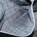 CELINE Macadam Canvas Tote Bag Enamel Silver Black Auth 70632-22