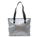 CELINE Macadam Canvas Tote Bag Enamel Silver Black Auth 70632-13