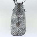 CELINE Macadam Canvas Tote Bag Enamel Silver Black Auth 70632-5