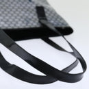 CELINE Macadam Canvas Tote Bag Enamel Silver Black Auth 70632-8