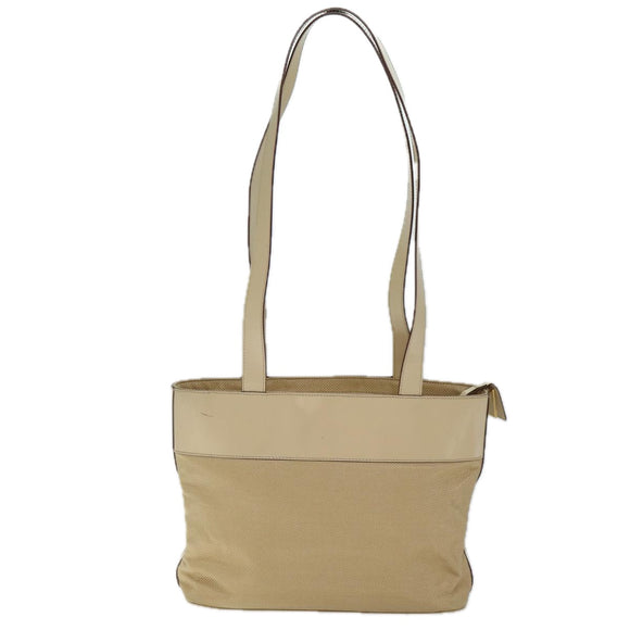 CELINE Shoulder Bag Canvas Beige Auth 70633