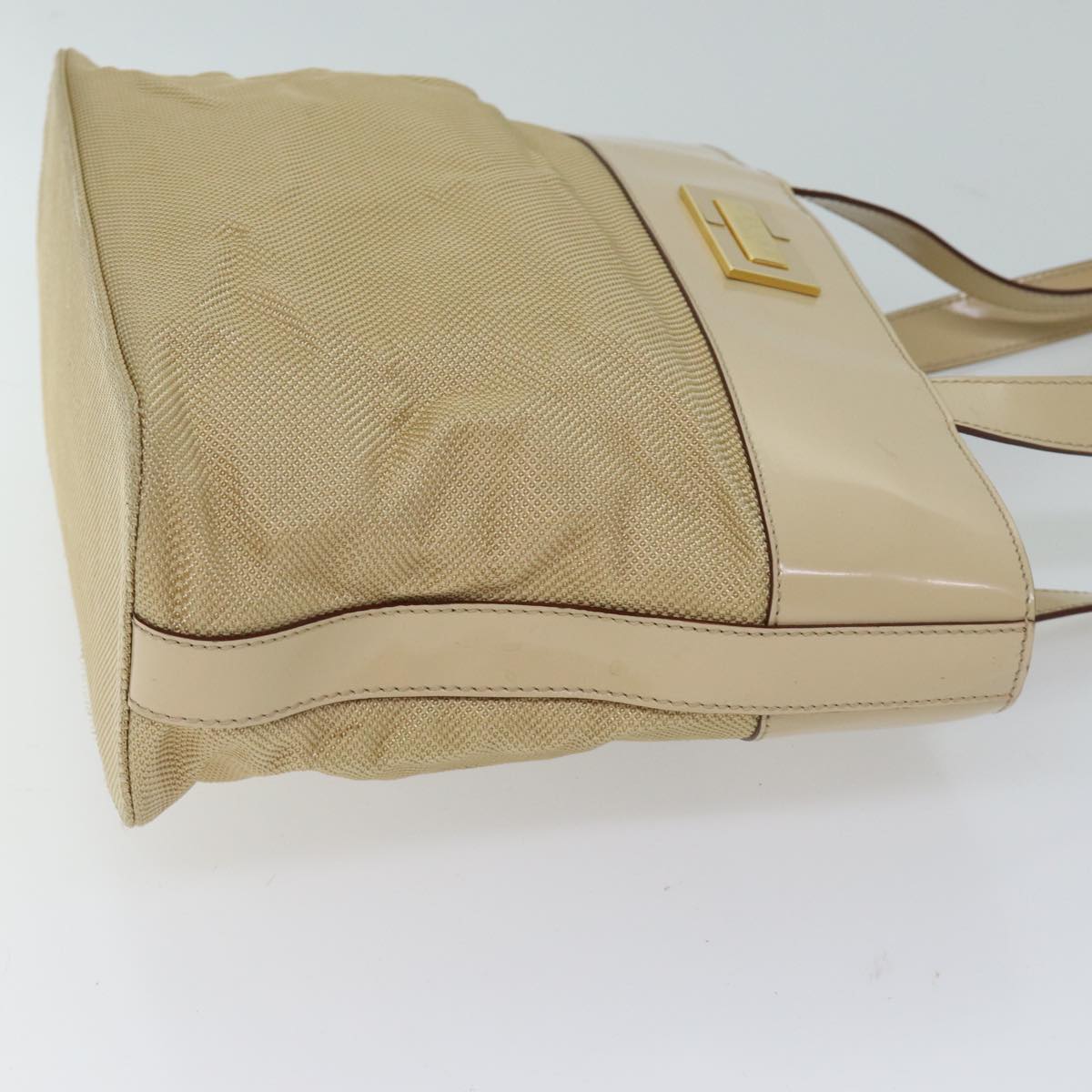 CELINE Shoulder Bag Canvas Beige Auth 70633