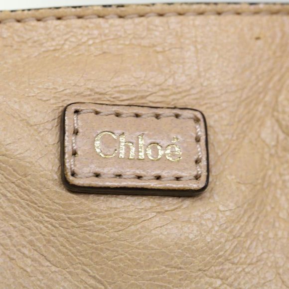 Chloe Etel Hand Bag Leather 2way Beige Auth 70646