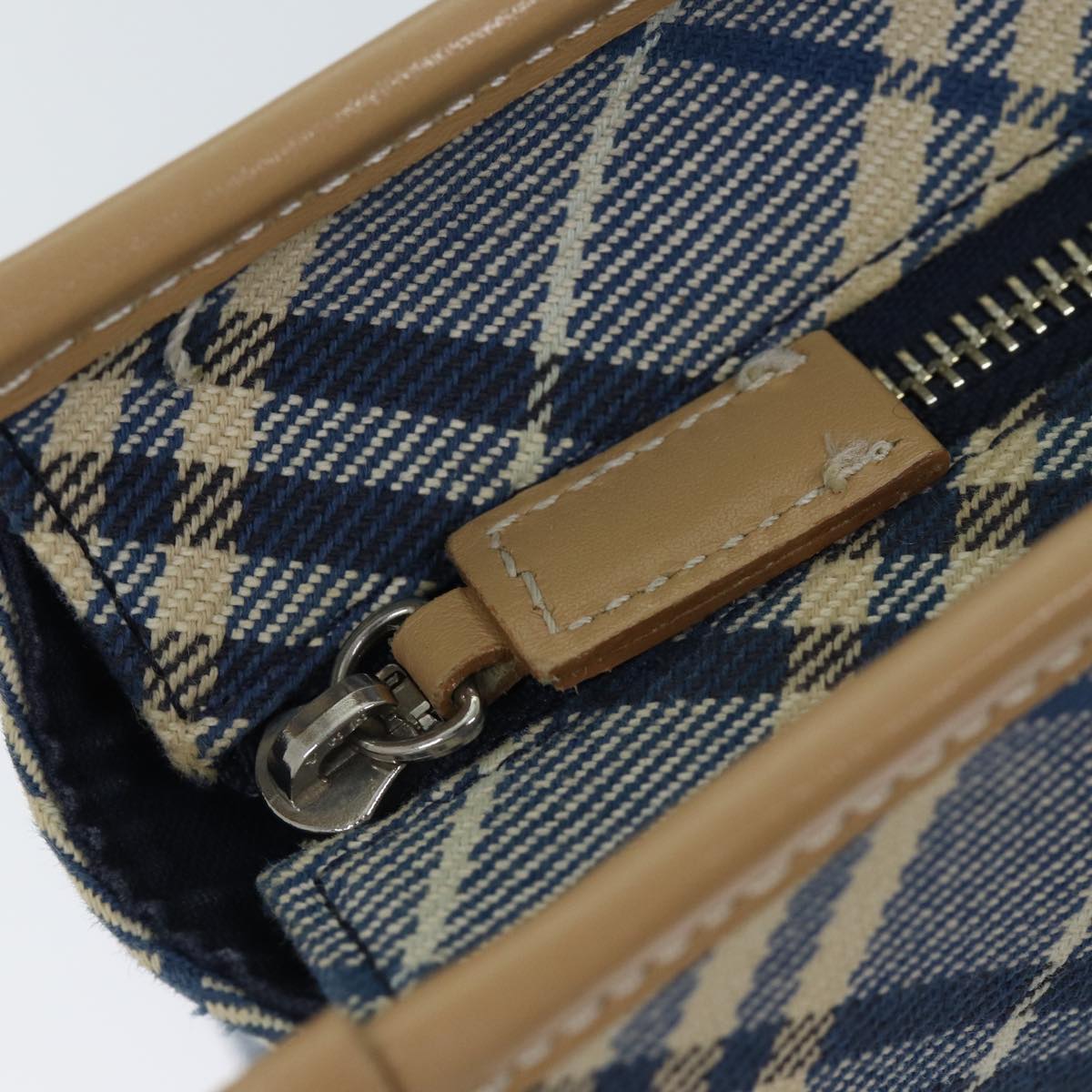 BURBERRY Nova Check Blue Label Hand Bag Canvas Blue Auth 70647