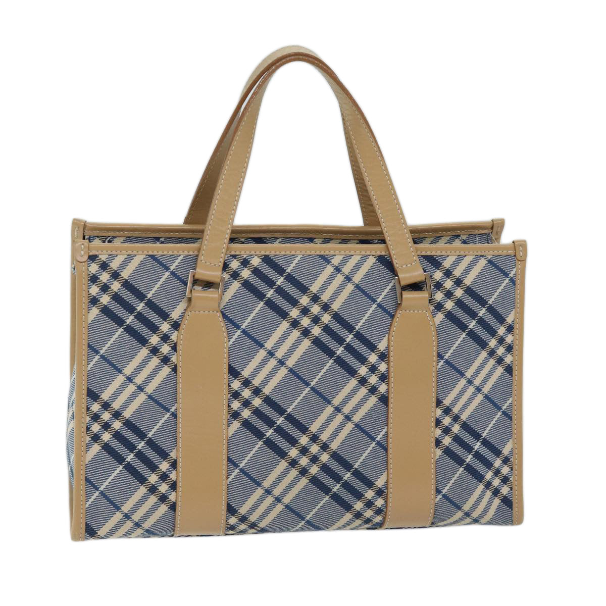 BURBERRY Nova Check Blue Label Hand Bag Canvas Blue Auth 70647