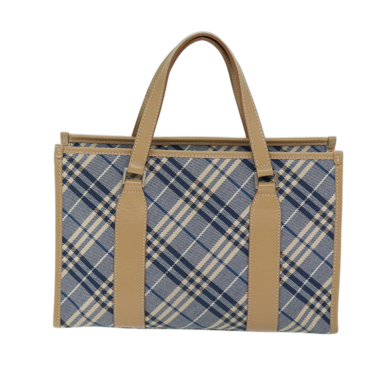 BURBERRY Nova Check Blue Label Hand Bag Canvas Blue Auth 70647 - 0