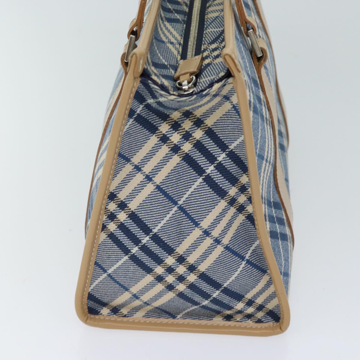 BURBERRY Nova Check Blue Label Hand Bag Canvas Blue Auth 70647