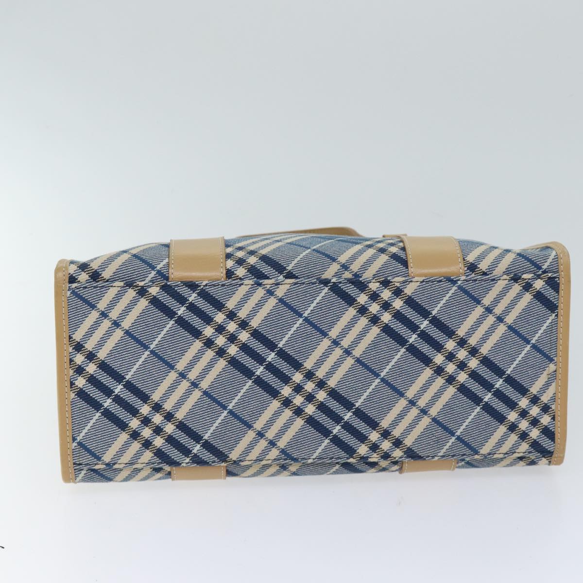 BURBERRY Nova Check Blue Label Hand Bag Canvas Blue Auth 70647