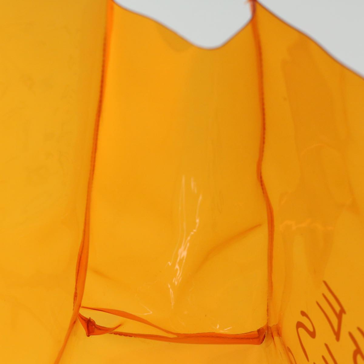 HERMES Vinyl Kelly Hand Bag Vinyl Orange Auth 70649