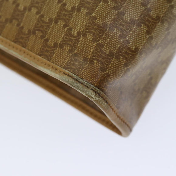 CELINE Macadam Canvas Clutch Bag Beige Auth 70658