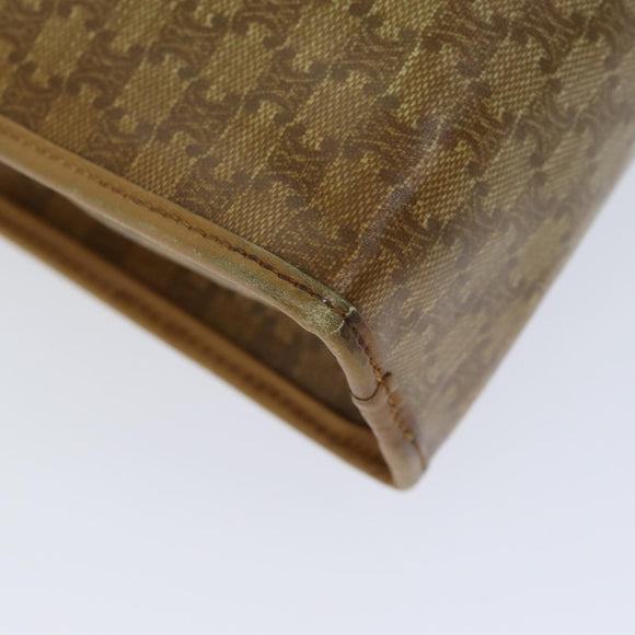 CELINE Macadam Canvas Clutch Bag Beige Auth 70658