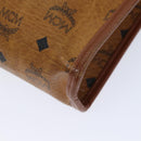 MCM Vicetos Logogram Clutch Bag PVC Leather White Auth 70659-15