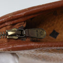 MCM Vicetos Logogram Clutch Bag PVC Leather White Auth 70659-8