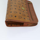 MCM Vicetos Logogram Clutch Bag PVC Leather White Auth 70659-3