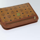 MCM Vicetos Logogram Clutch Bag PVC Leather White Auth 70659-5