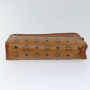 MCM Vicetos Logogram Clutch Bag PVC Leather White Auth 70659-6