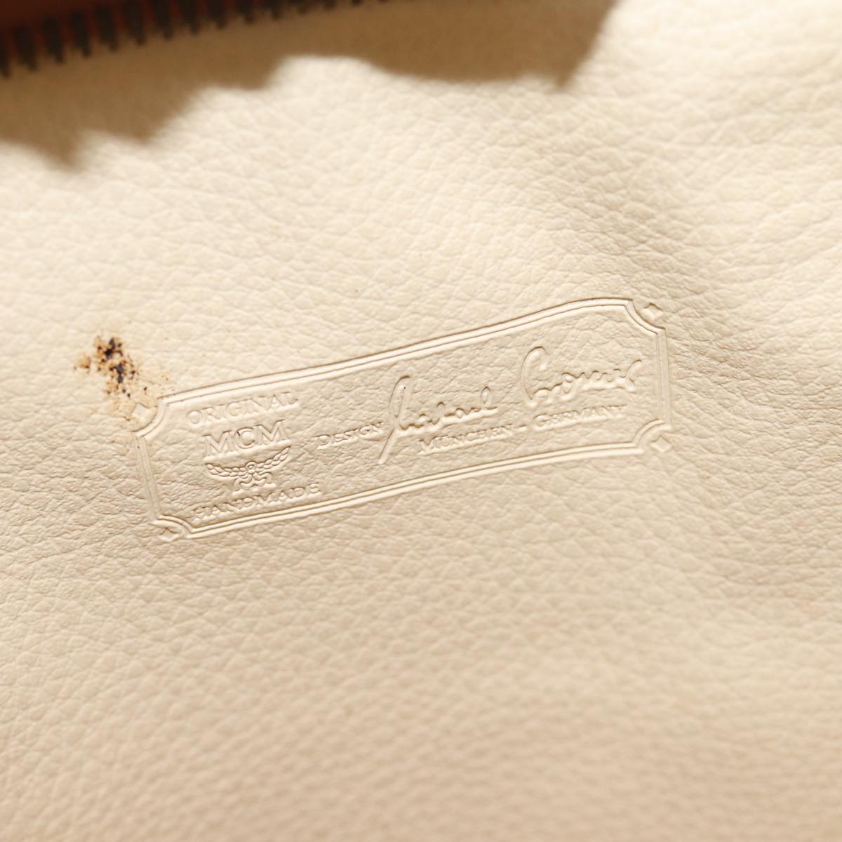 MCM Vicetos Logogram Clutch Bag PVC Leather White Auth 70660